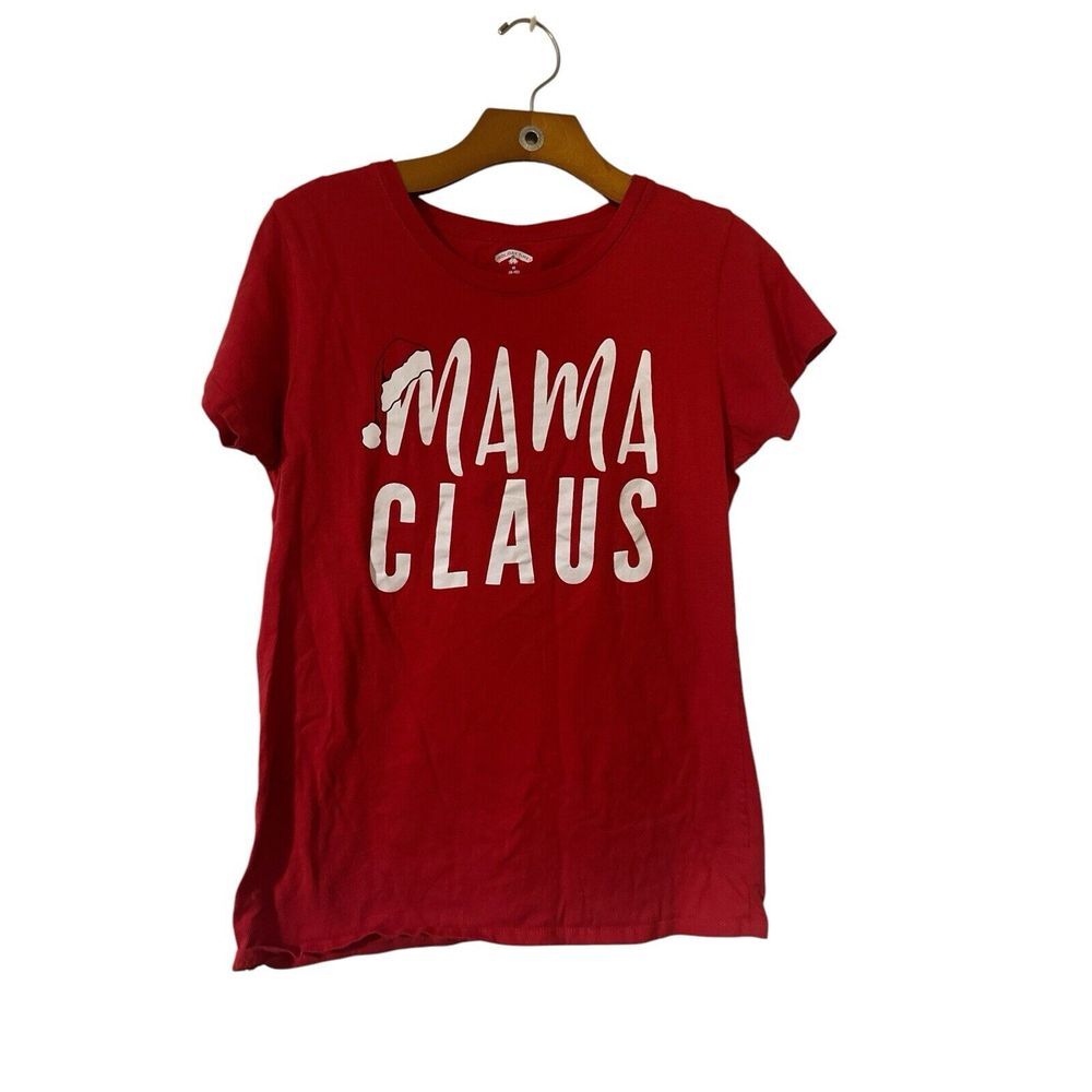 Holiday Time T Shirt‎ Mama Claus Women's Size Med. Christmas